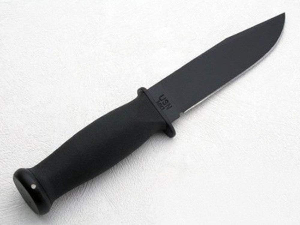 Ka-Bar Kraton Handled Straight Edge Mark 1 Knife , BLACK, 9 3/16-Inch