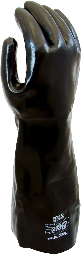 SHOWA 6780 Neoprene Chemical Resistant Safety Glove with Cotton Liner and Smooth Grip, Food Safe, 12" Length