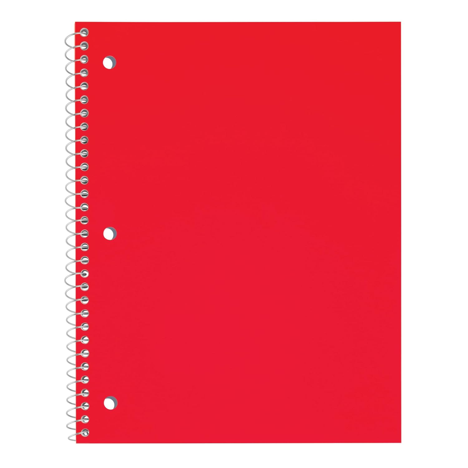 Just Basics® Poly Spiral Notebook, 8" x 10-1/2", 1 Subject, College Ruled, 70 Sheets, Assorted, Pack Of 6