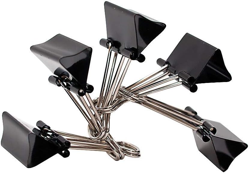 Office Depot Brand Binder Clips, Medium, 1-1/4in Wide, 5/8in Capacity, Black, Pack Of 144 (12 Boxes Of 12 Clips)