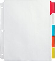 Office Depot Insertable Extra-Wide Dividers with Big Tabs, Assorted Colors, 5-Tab, OD14793