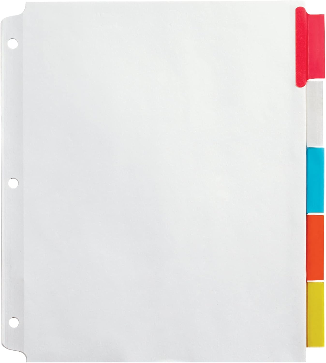 Office Depot Insertable Extra-Wide Dividers with Big Tabs, Assorted Colors, 5-Tab, OD14793