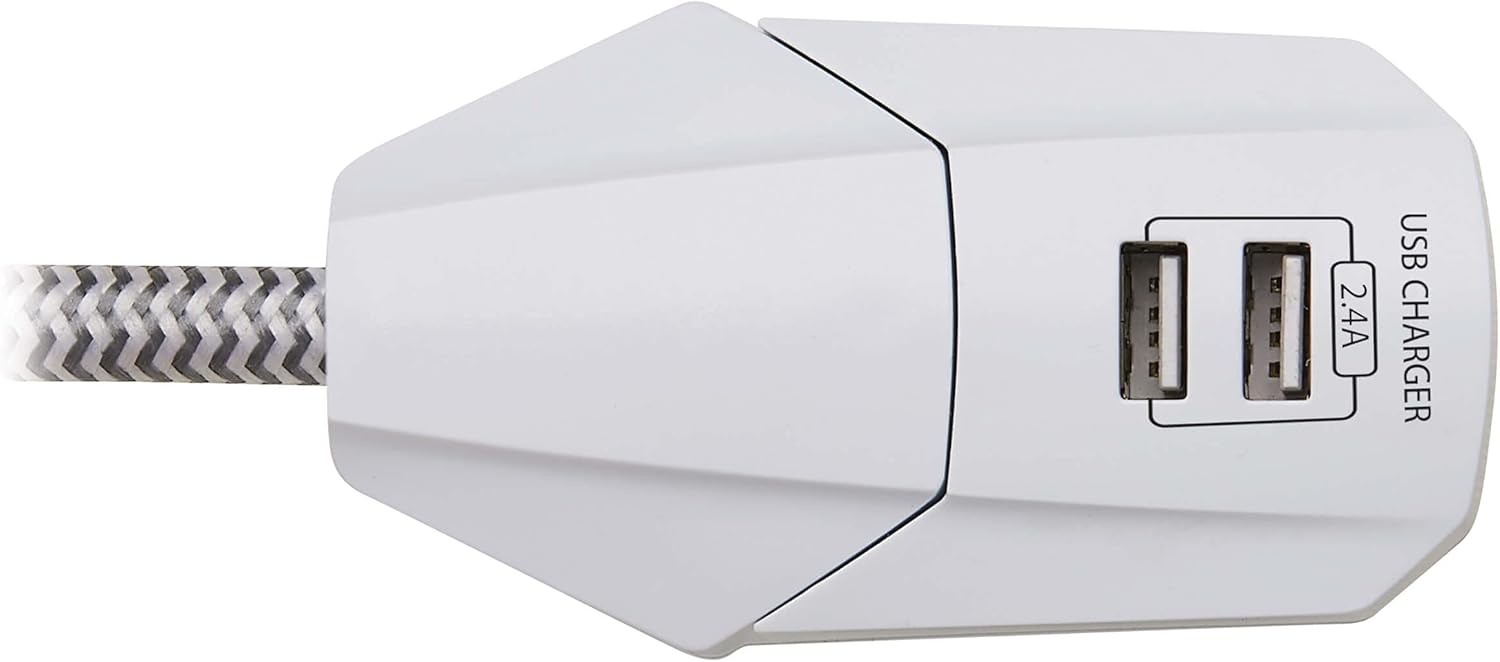 Tripp Lite Surge Protector Power Strip 7-Outlet with 2 USB Ports 6ft Cord White (TLP616USB)