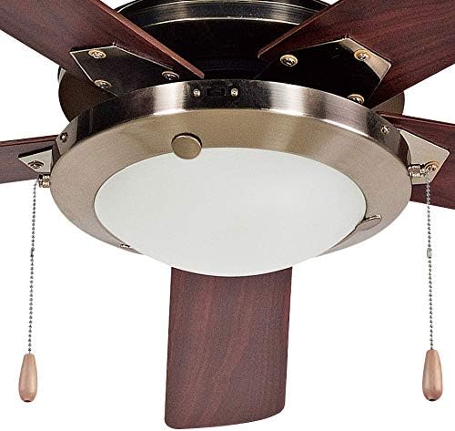 Black+Decker BCF5211 52-Inch 5-Bladed Pull Chain Brushed Nickel Ceiling Fan - 5 Blades - 52in Diameter - 3 Speed