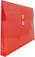 JAM PAPER Plastic Envelopes with Button & String Tie Closure - 12 Pack