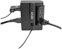 TRIPP LITE SWIVEL6 6-Outlet Surge Protector, 3 Rotatable Outlets, Direct Plug-In, Black