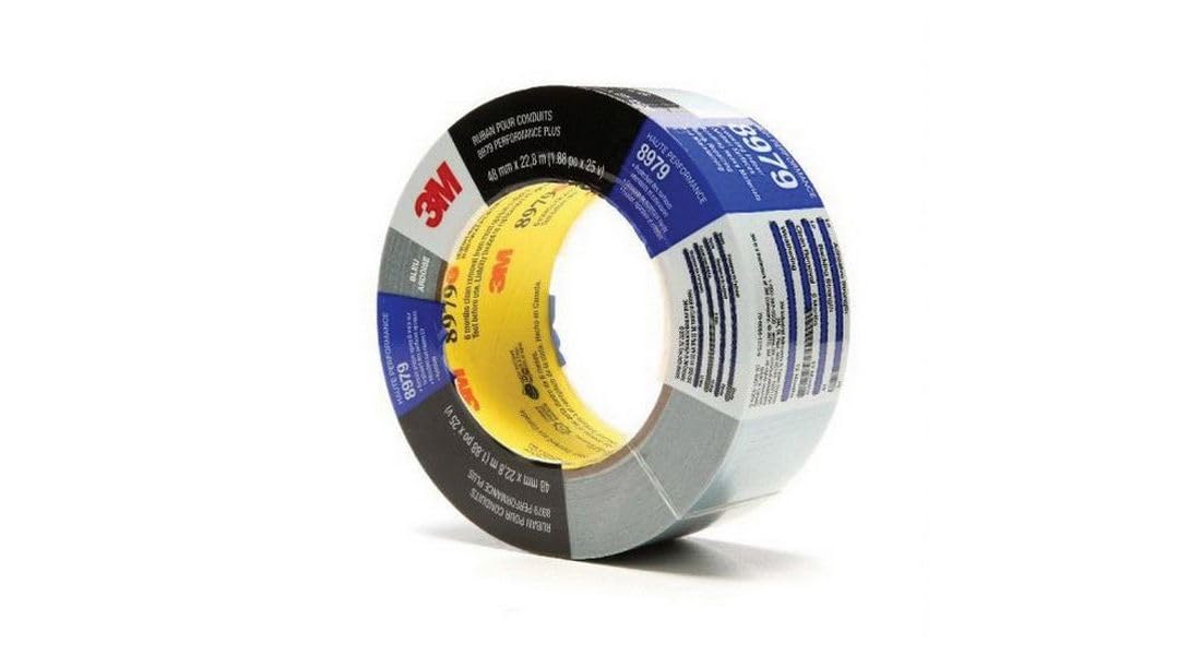 3M 8979 Rubber Performance Plus Duct Tape, 200 Degree F Performance Temperature, 36 lb/in Tensile Strength
