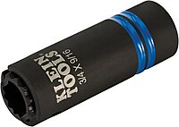 Klein Tools 66031 3-in-1 Slotted Impact Socket, 12-Point Deep Sockets, Coaxial Spring Loaded, 3/4 and 9/16-Inch Hex Sizes