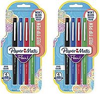 Paper Mate Flair Porous-Point Pens, Medium Point, 0.7 mm, Assorted Ink Colors, Pack Of 4 Pens