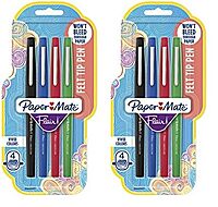 Paper Mate Flair Porous-Point Pens, Medium Point, 0.7 mm, Assorted Ink Colors, Pack Of 4 Pens