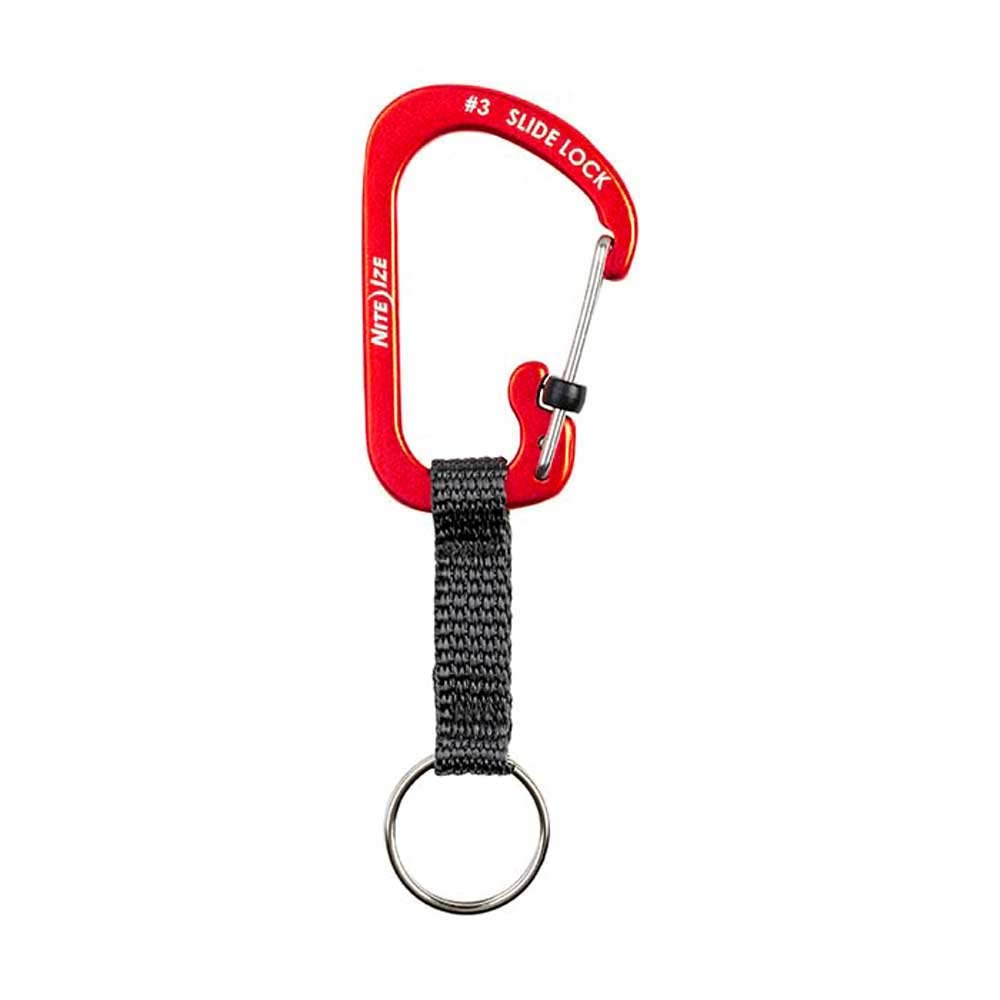 Nite Ize SlideLock Key Ring, Locking Carabiner Key Chain with Webbing