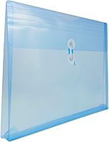 JAM PAPER Plastic Envelopes with Button & String Tie Closure - 12 Pack