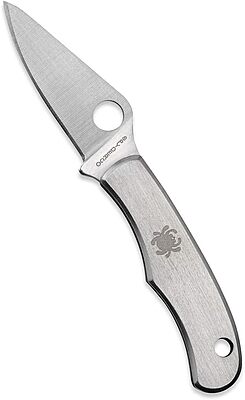Spyderco Bug Non-Locking Knife with 1.27" 3CR Steel Blade and Durable Stainless Steel Handle - PlainEdge - C133P