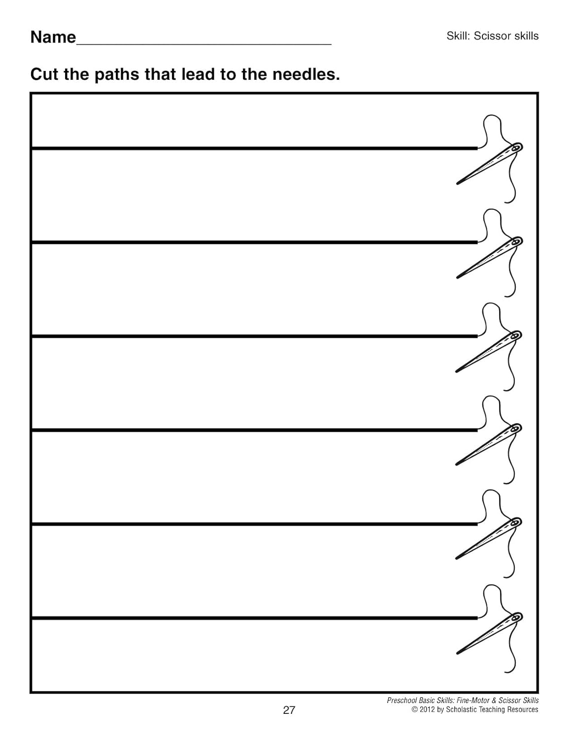 Preschool Basic Skills: Fine-Motor & Scissor Skills