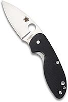 Spyderco Efficient Value Knife with 2.98" Stainless Steel Drop-Point Blade and Durable Black G-10 Handle - PlainEdge - C216GP 3" Steel Blade
