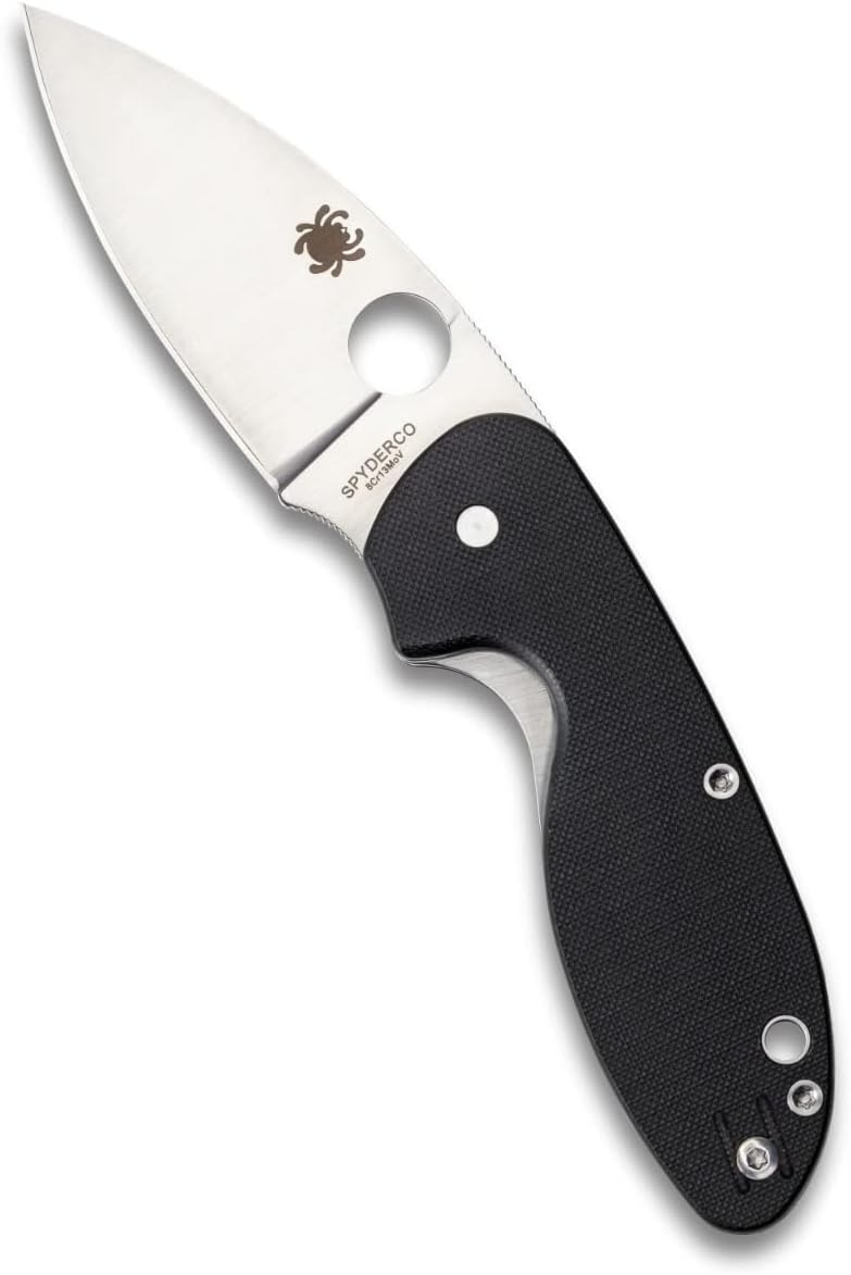 Spyderco Efficient Value Knife with 2.98" Stainless Steel Drop-Point Blade and Durable Black G-10 Handle - PlainEdge