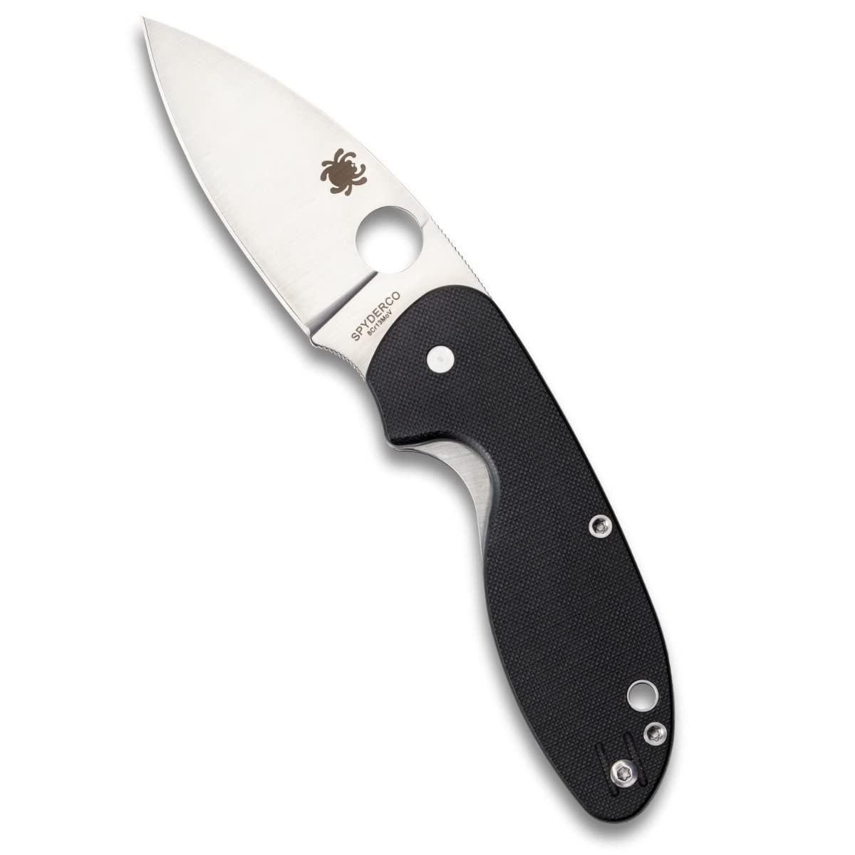 Spyderco Efficient Value Knife with 2.98" Stainless Steel Drop-Point Blade and Durable Black G-10 Handle - PlainEdge