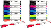 U Brands Low-Odor Dry-Erase Markers with Erasers, Medium (2mm) Point, Assorted Colors, Pack of 10