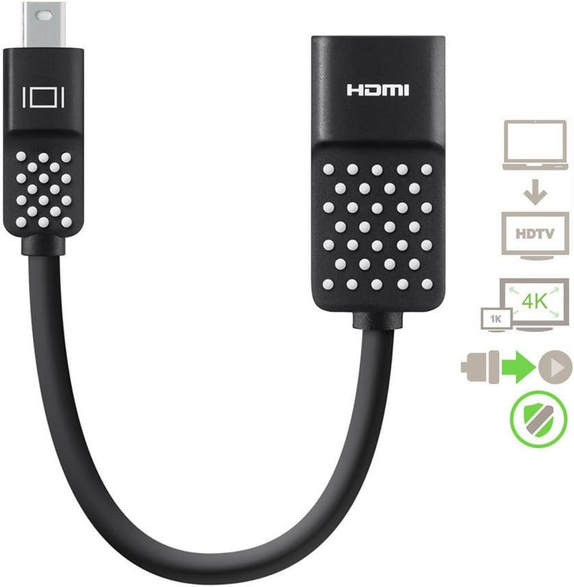 Belkin Mini DisplayPort to HDMI Adapter, 4K - HDMI/Mini DisplayPort A/V Cable - F2CD079BT