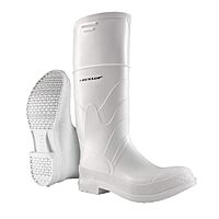 DUNLOP Protective Footwear,Steel Toe White Safety Lock, 100% Waterproof PVC, Lightweight and Durable Protective Footwear