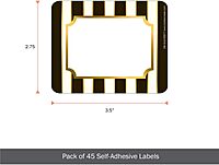 Barker Creek Name Badges & Self-Adhesive Labels, Gold, Multi-Purpose Name Tags, Gift Tags, Labels, and More! 3.5" x 2.75", 45 per Pkg (1532)