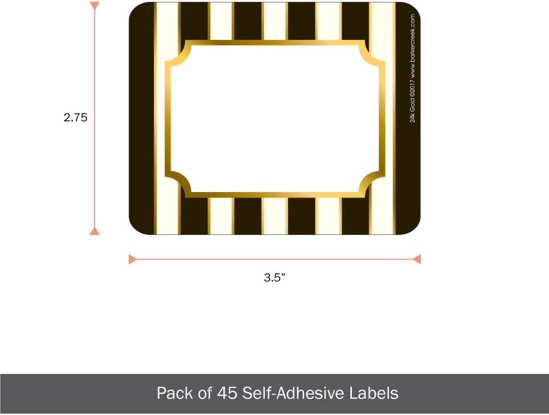 Barker Creek Name Badges & Self-Adhesive Labels, Gold, Multi-Purpose Name Tags, Gift Tags, Labels, and More! 3.5" x 2.75"