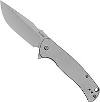 Kershaw Scour Folding Pocket Knife, 3.3 inch 8Cr13Mov Silver Blade, Stainless Steel Handle, Frame Lock, Pocketclip