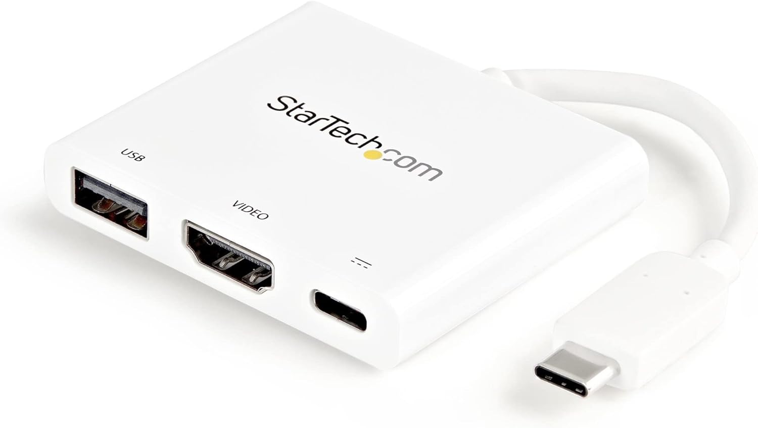 StarTech.com USB-C to HDMI Adapter - White - 4K 30Hz - Thunderbolt 3 Compatible - with Power Delivery (USB PD)
