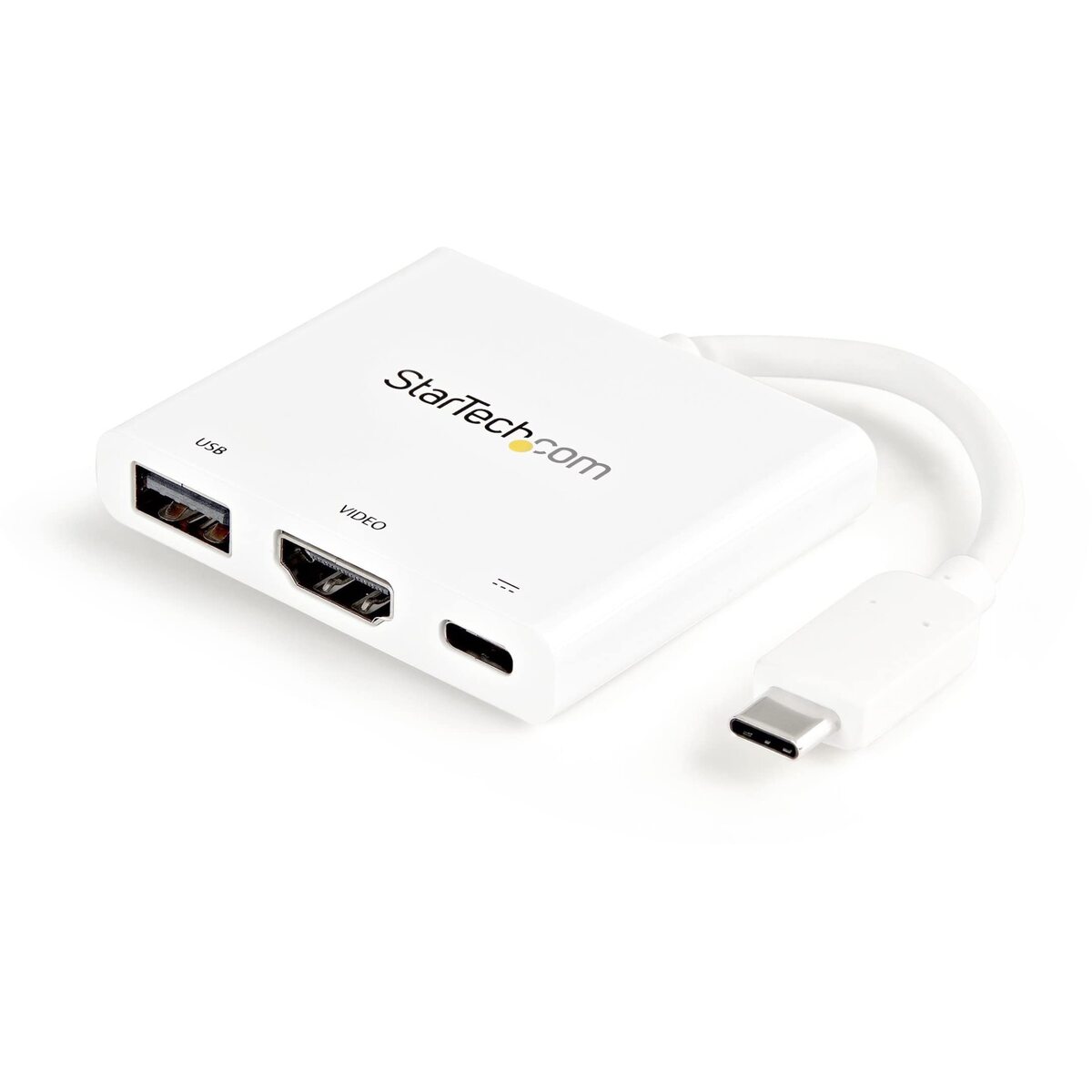 StarTech.com USB-C to HDMI Adapter - White - 4K 30Hz - Thunderbolt 3 Compatible - with Power Delivery (USB PD) - USB C Dongle (CDP2HDUACPW) 0.4" x 2" x 2.4" Power Delivery