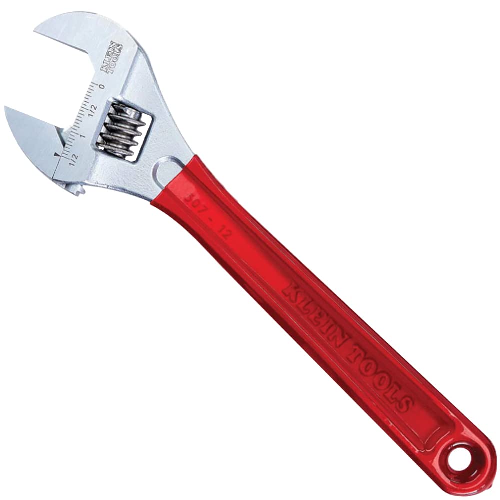 Klein Tools D507-12 Adjustable Drive Wrench, Forged with Extra Capacity Jaw and High Polish Chrome Finish