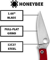 SPYDERCO Honeybee Micro Slipjoint Pocket Knife 1.68" Sandvik 12C27