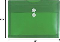 JAM PAPER Plastic Envelopes with Button & String Tie Closure - 12 Pack