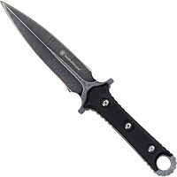 Smith & Wesson SWF606 8.6in High Carbon S.S. Full Tang Fixed Blade Knife with 4.4in Duel Edge Blade and TPE Handle for Outdoor, Tactical, Survival and EDC