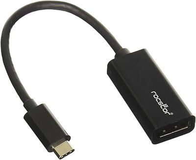 Rocstor Y10C131-B1 Premium USB-C to DisplayPort Adapter M/F - for Computers, MacBook, MacBook Pro