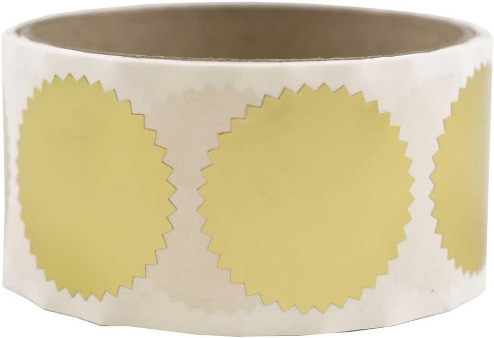 JAM PAPER Circle Label Wafer Seals with Serrated Edges - 100 Round Self-Adhesive Labels