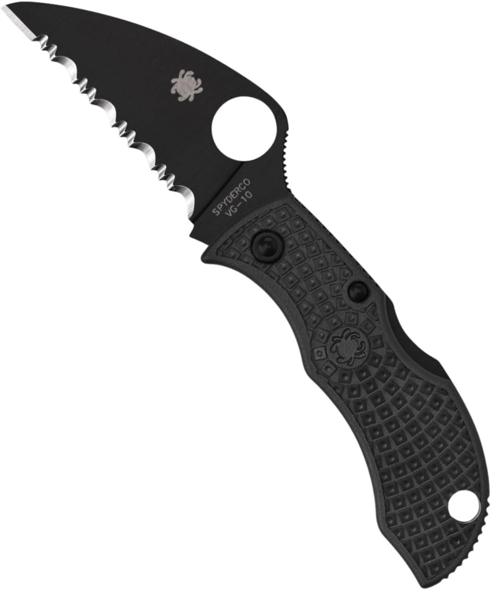 Spyderco Manbug Wharncliffe Folding Knife - VG-10 Steel with TiCN Blade Coating, FRN Handle, SpyderEdge - MBKWSBK