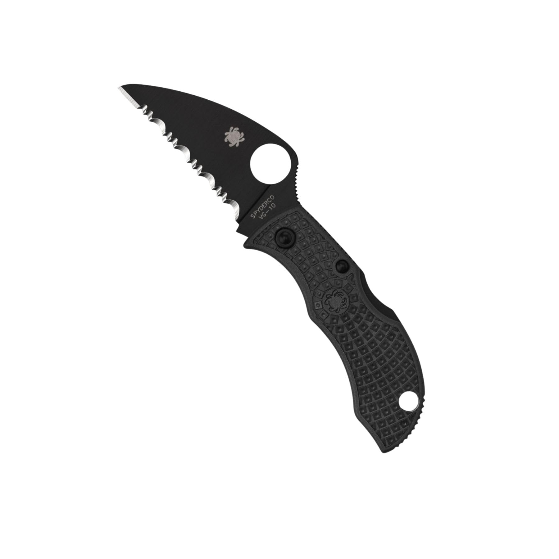 Spyderco Manbug Wharncliffe Folding Knife - VG-10 Steel with TiCN Blade Coating, FRN Handle, SpyderEdge - MBKWSBK