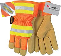 MCR SAFETY Luminator Grain Pigskin Leather Fleece-Lined Palm Gloves with 2-1/2-Inch Safety Cuff