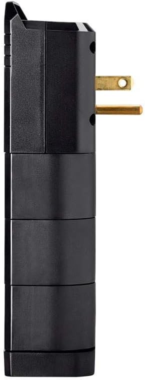 Monoprice 115876 6 Outlet Rotating Power Surge Protector Wall Tap - Black | UL Rated 2