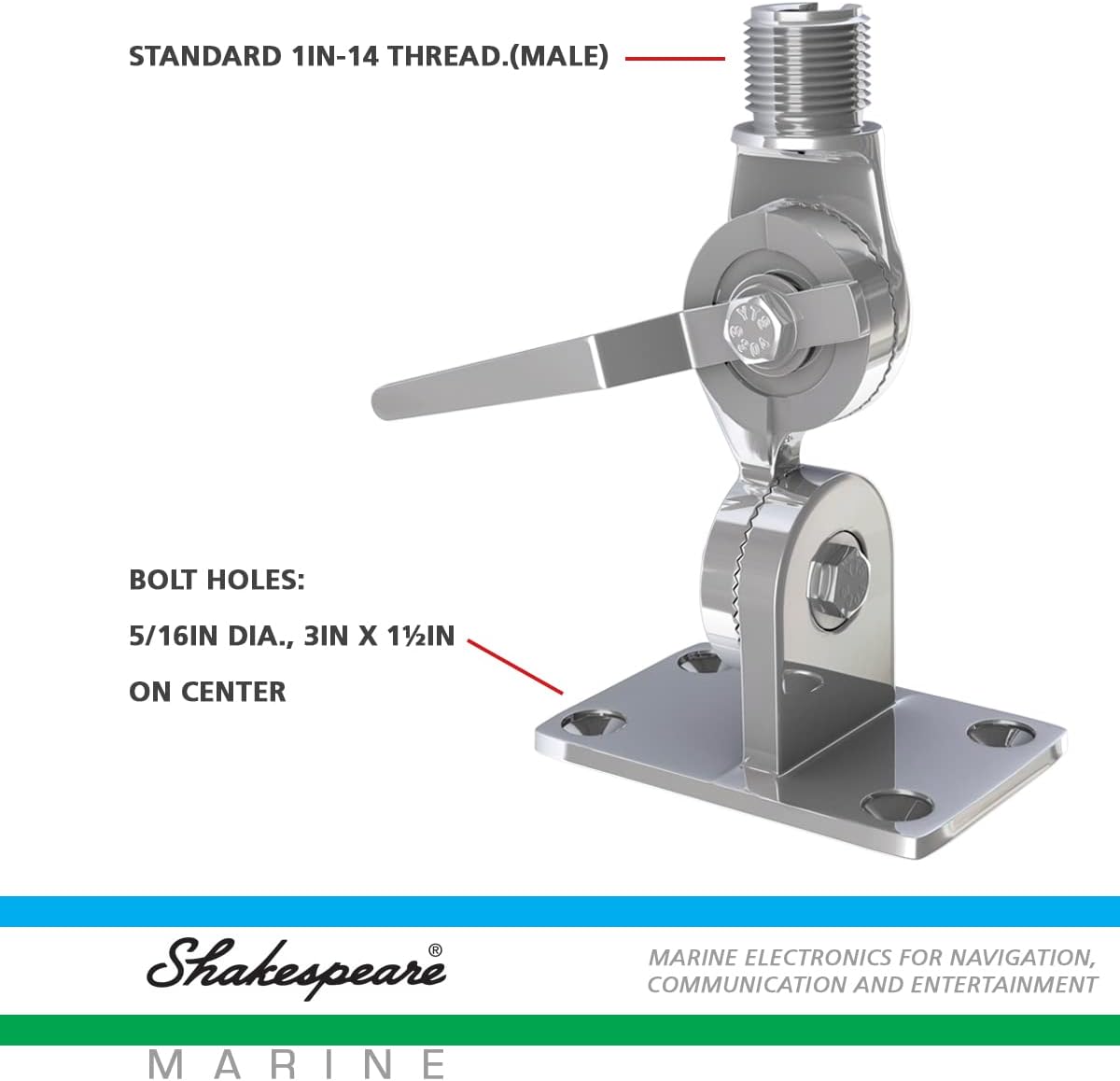 Shakespeare 4187HD Stainless Steel Heavy Duty Ratchet Mount