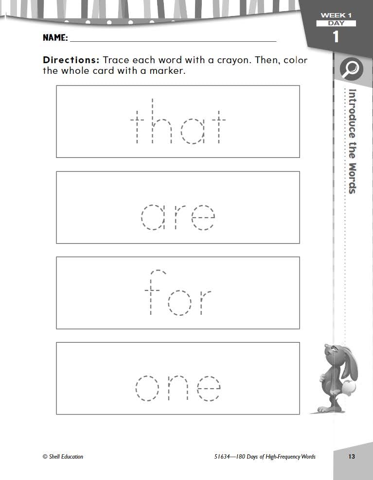 180 Days of High-Frequency Words for First Grade - Learn to Read First Grade Workbook