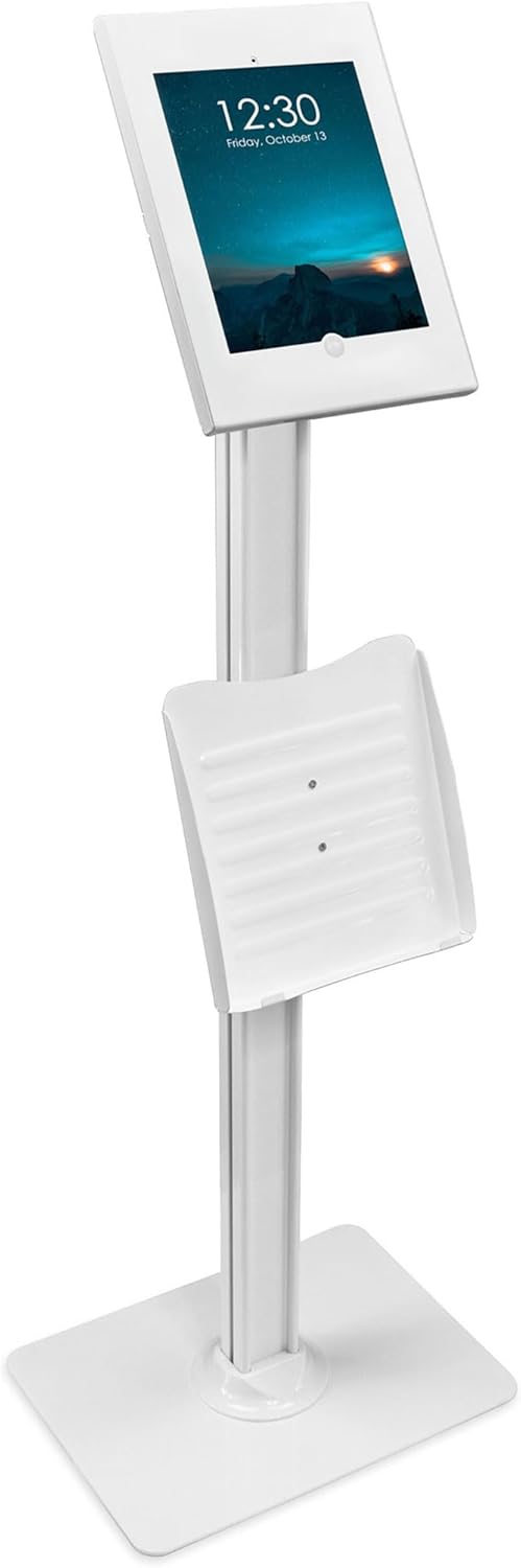 Mount-It! Anti-Theft Floor Stand Compatible with iPad, Contact-Less Universal Lockable Tablet Kiosk