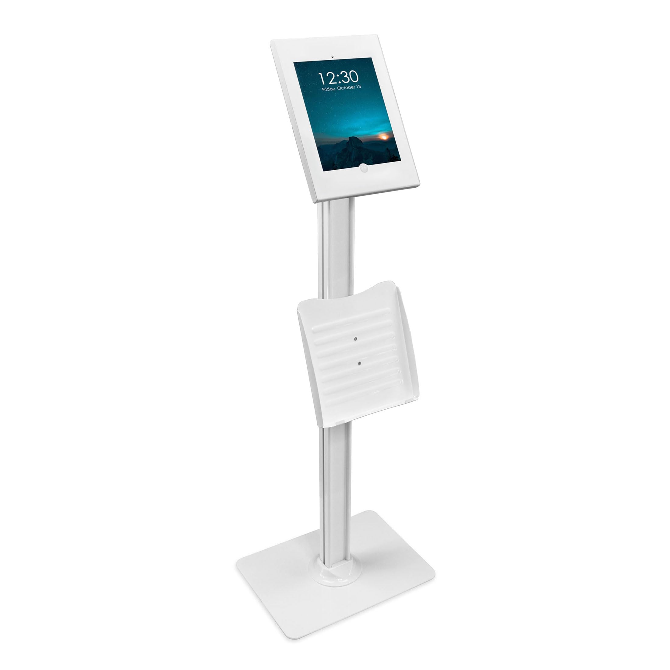 Mount-It! Anti-Theft Floor Stand Compatible with iPad, Contact-Less Universal Lockable Tablet Kiosk