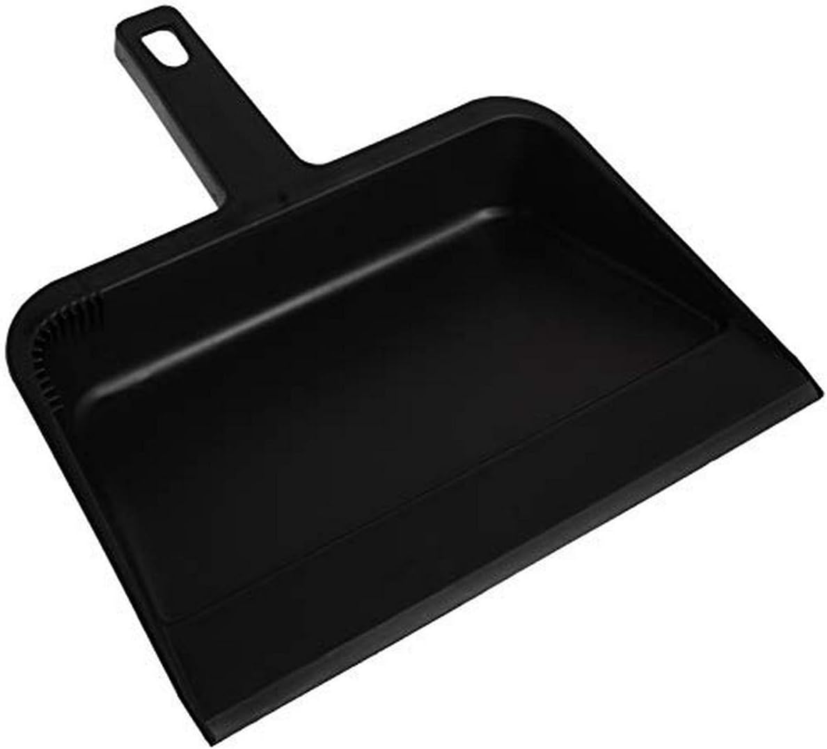 Genuine Joe 12" Heavy-Duty Plastic Dust Pan – Durable Black Design for Home & Commercial Cleaning