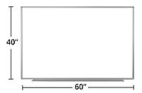 LUXOR WB6040W 60"W x 40"H Wall-Mounted Magnetic Whiteboard, Includes Mounting Brackets and Hardware, Aluminum Frame with Detachable Marker Tray 33.5"W x 2.5"D