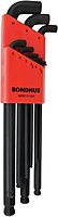 Bondhus 16599 Set of 9 Balldriver Stubby L-wrenches, sizes 1.5-10mm