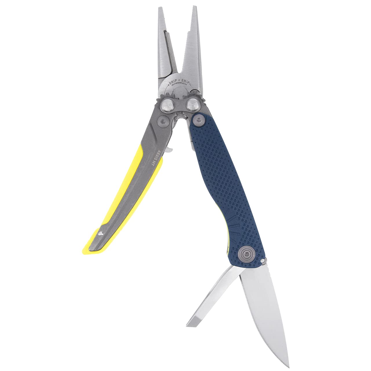 SOG Aegis MT Lightweight Compact Multi-Tool for Outdoor Use with Stainless Steel Clip-Point Blade and Pliers, Indigo/Acid