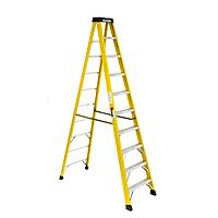 9 Step Fiberglass Foldable Step Ladder: Type IA 300 lb Capacity 10' Height