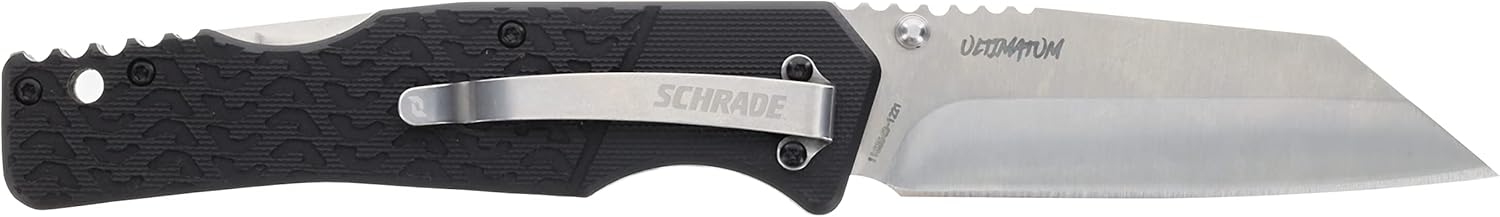 Schrade Delta Class Ultimatum Folder 8in with 3.5in AUS-8 Steel Blade and G10 Handle for Hunting and EDC