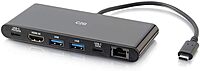 C2G USB-C 6-in-1 Dual Display Docking Station - 60W Power Supply, HDMI, Ethernet, USB, 3.5mm Audio and Power Delivery - 28845